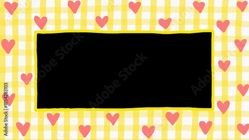 Wiggly hand drawn crisscross line heart frame decoration on loop