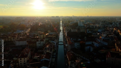 Sunset in Milan Canal District 4k 50fps