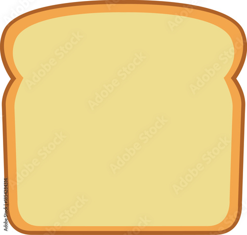 Slice of white bread or toast vector illustration isolated on white background. Bakery product icon for breakfast, sandwich, grocery shop, healthy eating, and food industry graphic design projects.