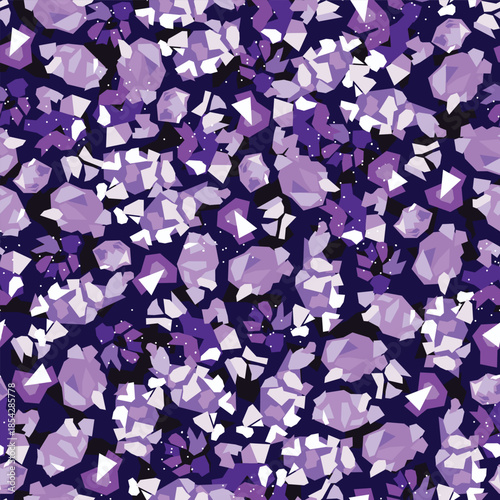 An Amethyst Inspired Sparkling Lavender and Purple Monochromatic Abstract Creating a Seamless Pattern Print