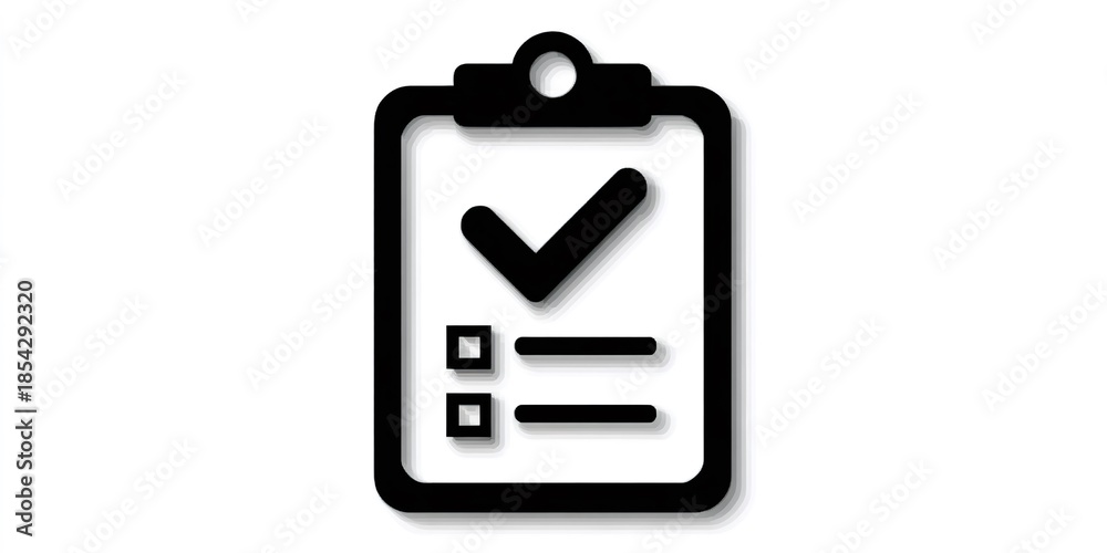 Fototapeta premium Clipboard icon showing checklist and completed task