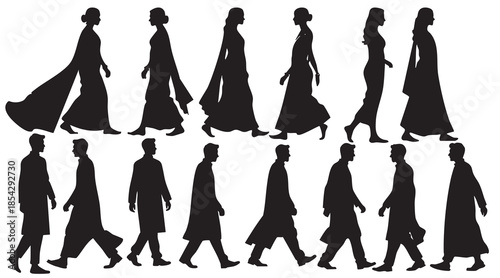 Indian Human Silhouettes on White Background Vector Fully Editable Smart Object Text Effect