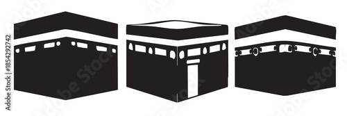Kaaba Islamic Silhouettes on White Background Vector Fully Editable Smart Object Text Effect