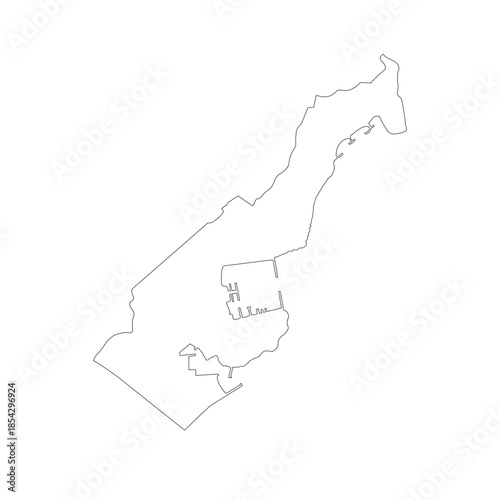 Map of Monaco, sign silhouette. World Map Globe. Vector Illustration isolated on white background. Europe continent.