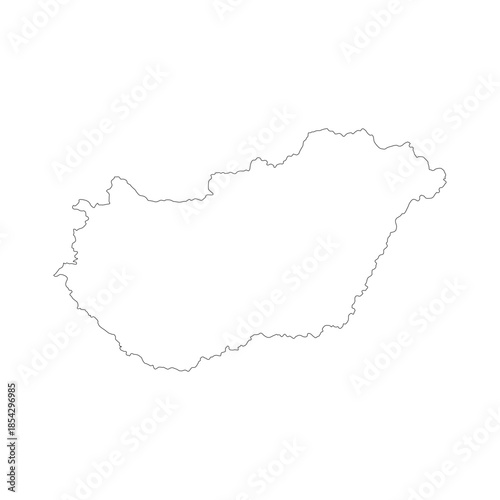 Map of Hungary, sign silhouette. World Map Globe. Vector Illustration isolated on white background. Europe continent.