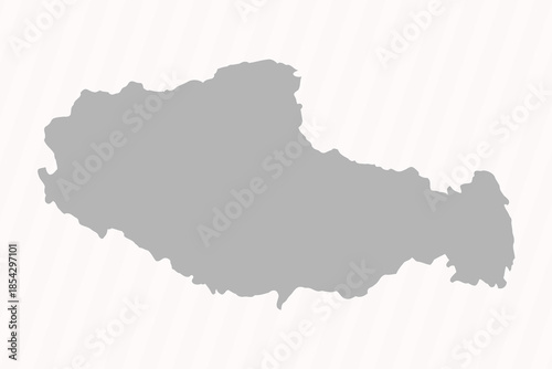 Flat Gray Tibet Map Banner Background