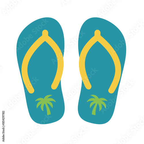 flip flops on white background vector design