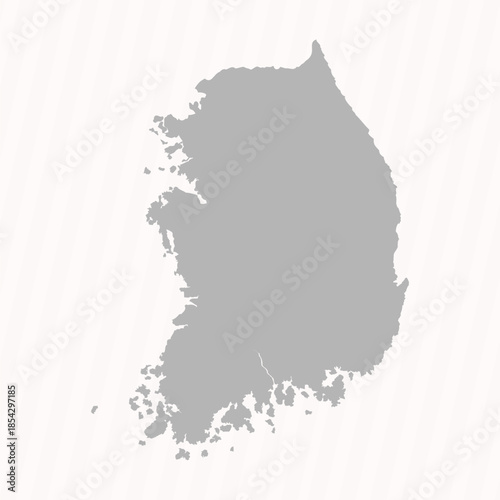 Flat Gray South Korea Map Banner Background