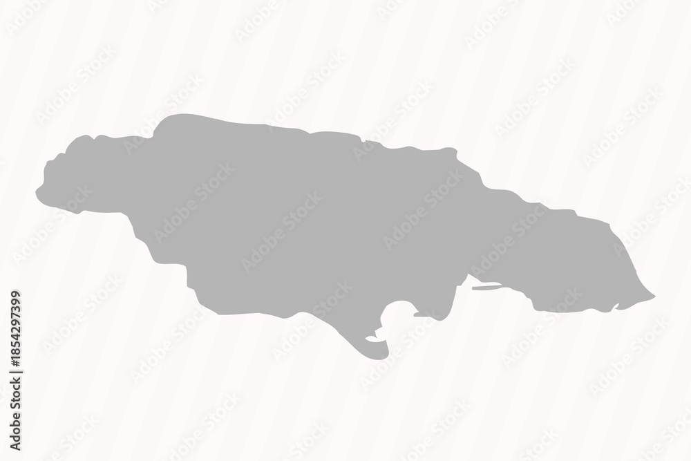 Fototapeta premium Flat Gray Jamaica Map Banner Background