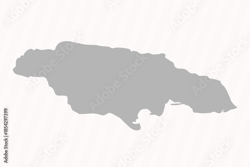 Flat Gray Jamaica Map Banner Background