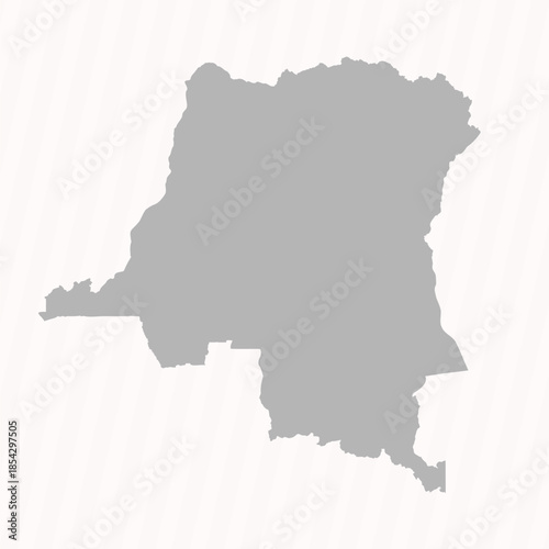 Flat Gray Democratic Republic of the Congo Map Banner Background