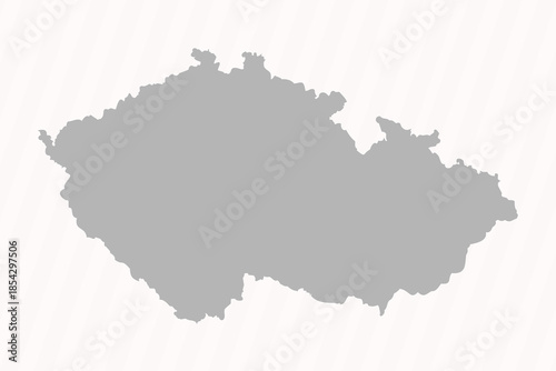 Flat Gray Czech Republic Map Banner Background