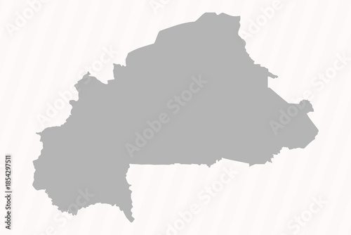 Obraz na płótnie Flat Gray Burkina Faso Map Banner Background