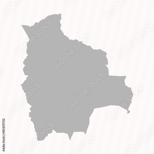 Flat Gray Bolivia Map Banner Background