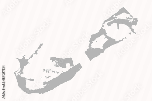 Flat Gray Bermuda Map Banner Background