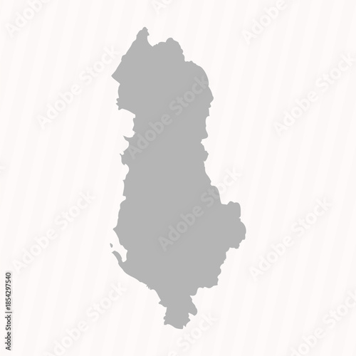 Flat Gray Albania Map Banner Background