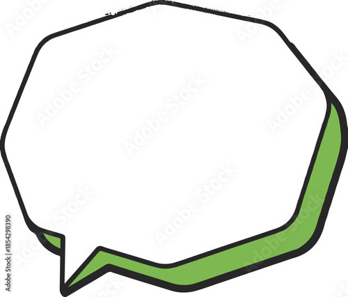 Modern Green and White Vector Speech Bubble Icon for UI/UX Design and Communication