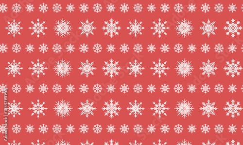 Snowflake seamless pattern. Christmas holyday pattern. snow vector illustration on red background.