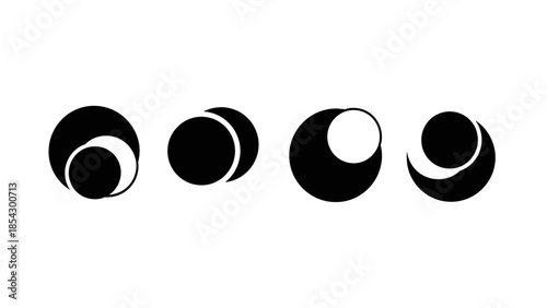 Abstract representation of celestial bodies in phases minimal 50 characters, maximum 100