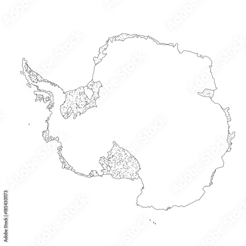 Map of Antarctica, sign silhouette. World Map Globe. Vector Illustration isolated on transparent background. Antarctic continent.