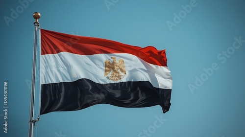 waving national flag of egypt