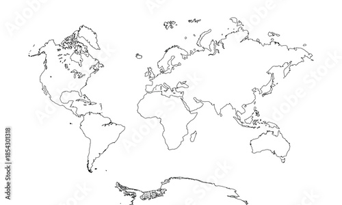 World Map, sign silhouette. World Map Globe. Vector Illustration isolated on transparent background.