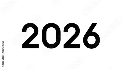 Bold black numeral 2026 displayed prominently on a clean white background