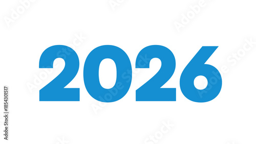 Bold blue numerals representing the year 2026 displayed prominently against a clean white background
