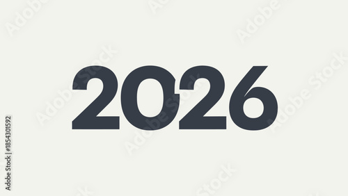 Bold modern typography featuring the year 2026 in dark gray on a light background