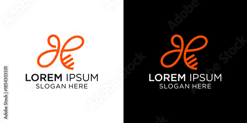 Elegant logo design featuring a stylized letter H with a modern twist like bee logo, ideal for businesses seeking a professional brand identity