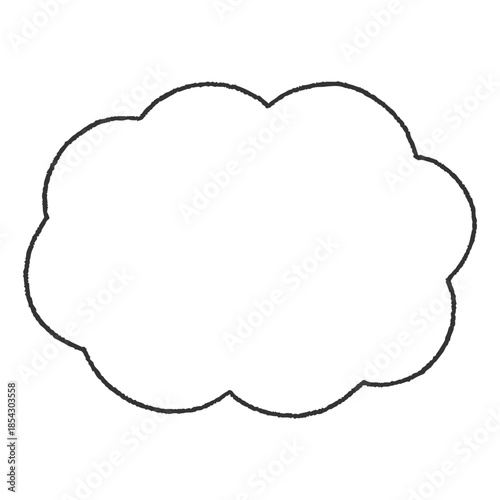 手描き風の雲型のフレーム（内側が白背景）