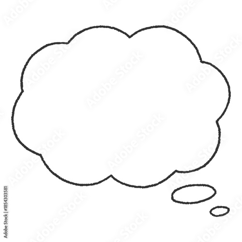 手描き風の雲型の吹き出し（内側が白背景）
