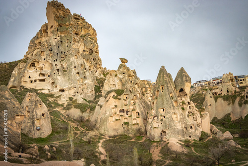 uchisar castle, cappadocia, fairy chimneys, caves, chimneys, sandstone, turkiye, turkey
