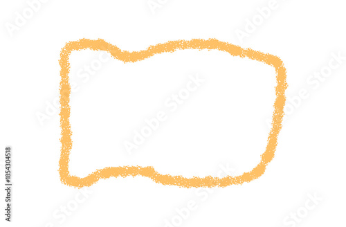 Wavy crayon outline quote box frame sketch with fluid rectangular shape. Speech graphic element and quote rectangle blend as a creative background. Simple design for modern text presentation.