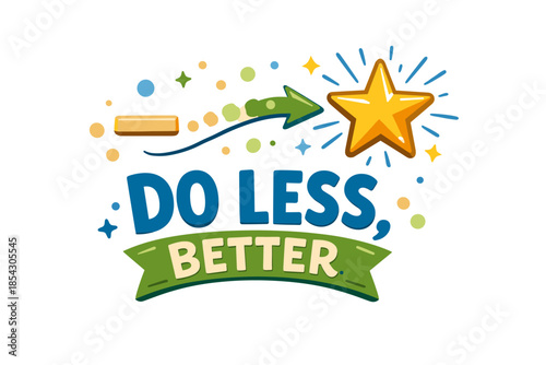 Motivational quote design with star and arrow for productivity