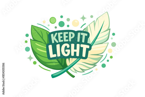 Keep it light design with green and cream leaves and decorative elements