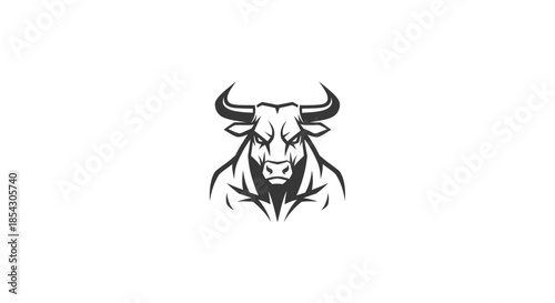 Fierce bull head logo design emblem stylized powerful animal symbol graphic art