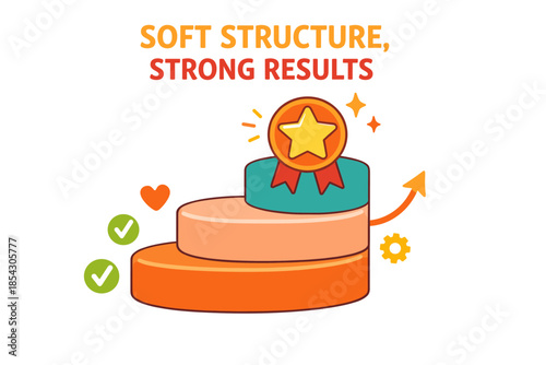 Colorful three-step success diagram with star and arrow for achieving strong results