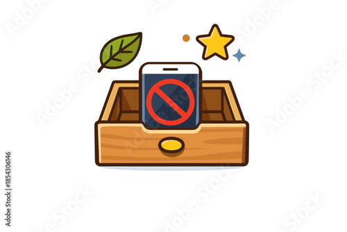 Smartphone with no sign in drawer icon – digital detox and screen-free concept