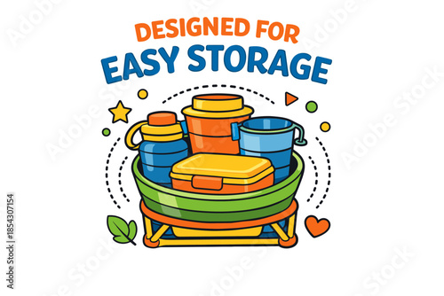 Eco-friendly colorful containers for easy and organized storage solutions