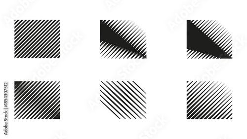 Geometric Abstract Patterns with Diagonal Lines and Halftone Effects