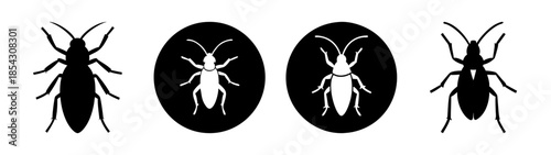 Explore black and white thrips insect vector illustration for entomology and pest control design needs