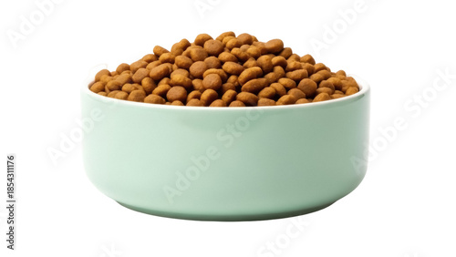 фотографія Bowl full of dry cat food PNG isolated on transparent background, nutritious pet