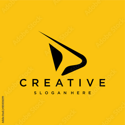 Abstract modern letter D logo design, creative concept for branding