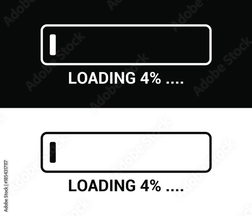 4% Loading Progress Bar download and upload icon Vector design illustration