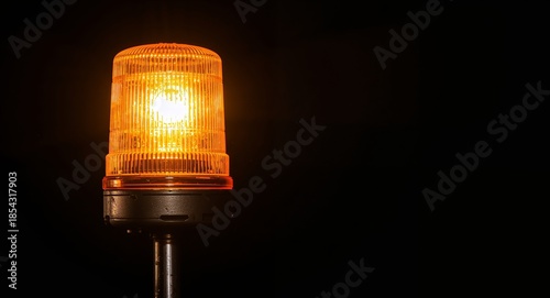 Glowing Amber Beacon. A Study in Contrast and Cylindrical Forms with Intense Illumination.