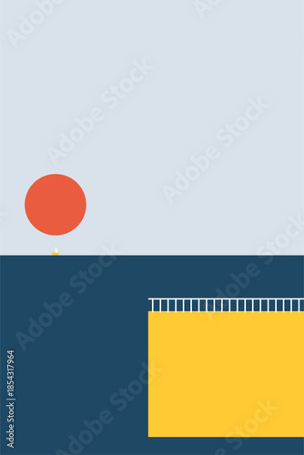 Minimalist ocean boat sunset wall art decor