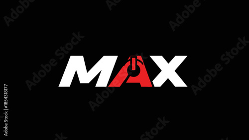 Bold White MAX text with a stylized red A forming a power icon on black