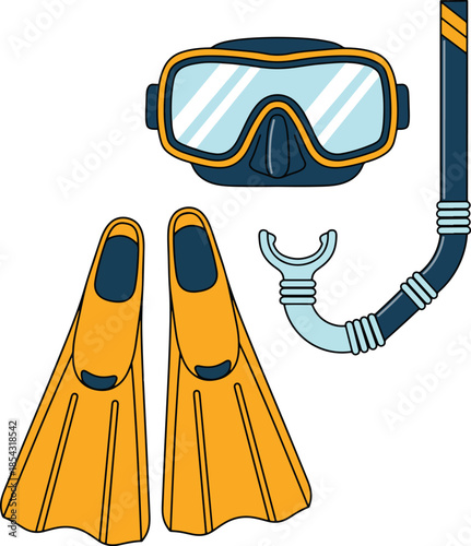 Snorkeling Gear Set Illustration
