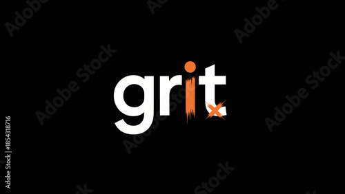 Minimalist logo design concept representing resilience and determination with striking typography